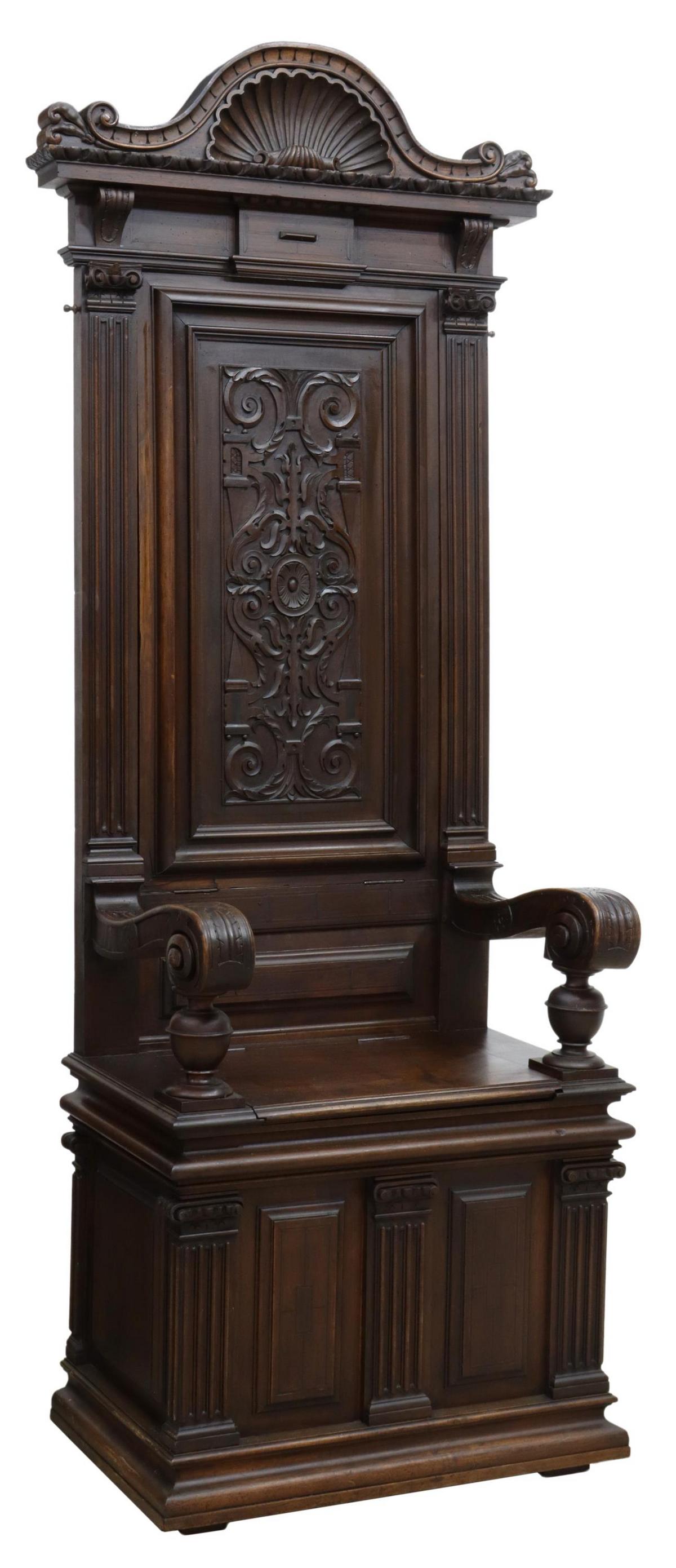 FRENCH RENAISSANCE REVIVAL HIGHBACK HALL CHAIR (1 of 7)