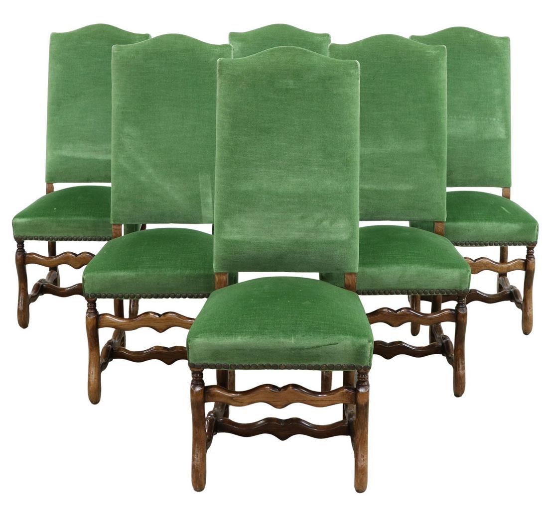 (6) FRENCH LOUIS XIV STYLE UPHOLSTERED CHAIRS (1 of 2)