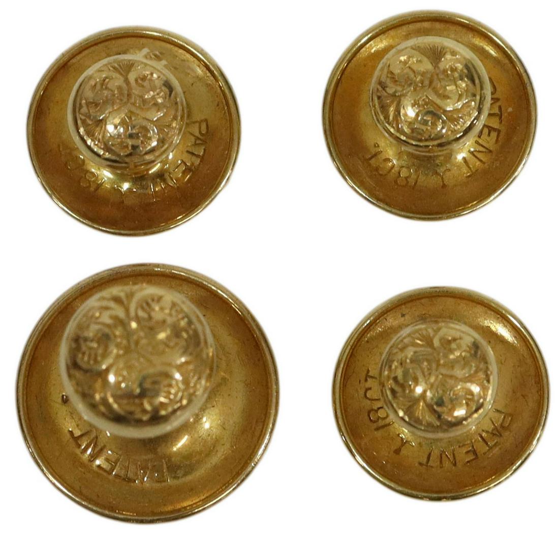 (4) 18KT YELLOW GOLD TUXEDO SHIRT STUDS, 4.2 GRAMS (1 of 3)