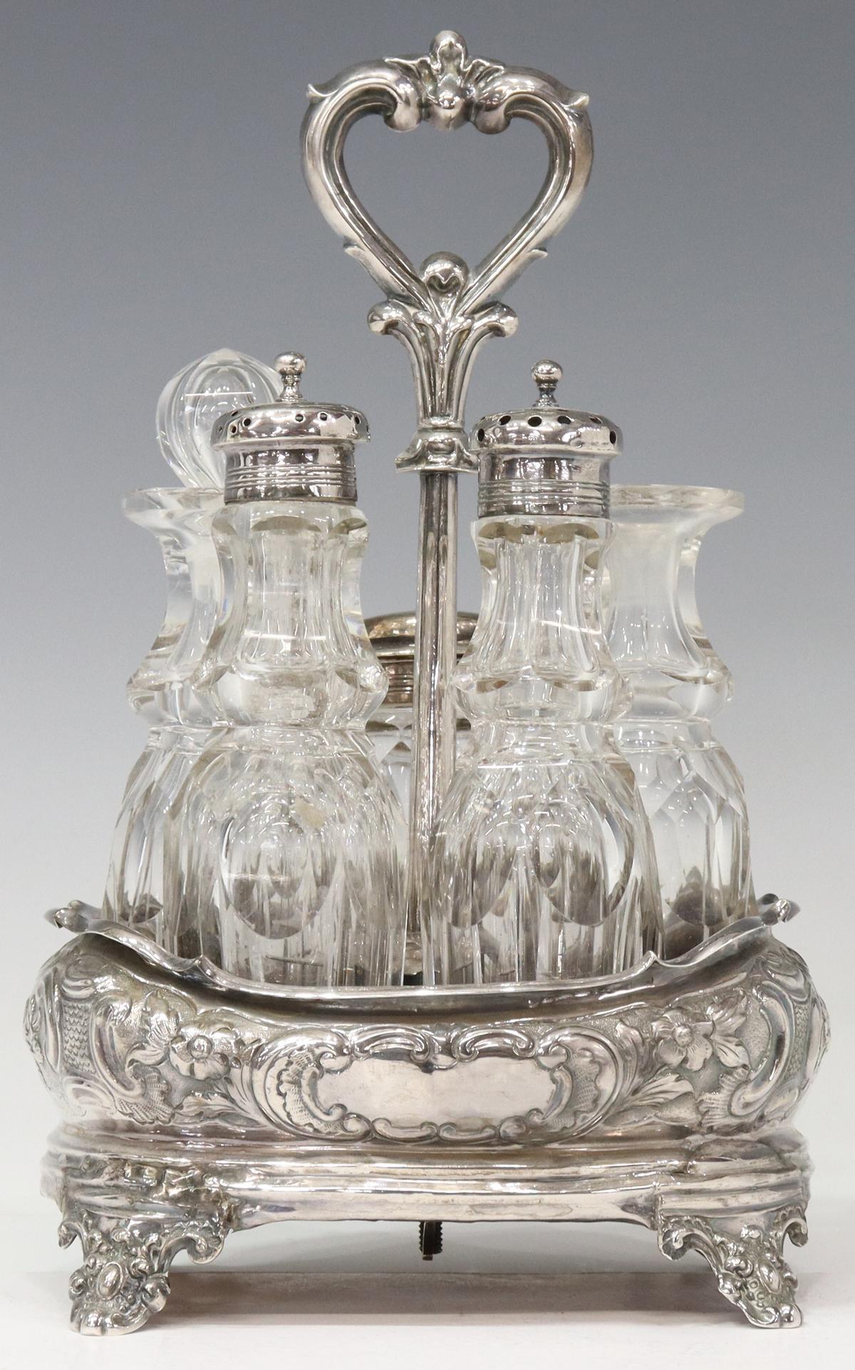 ENGLISH VICTORIAN STERLING SILVER CRUET SET (1 of 3)