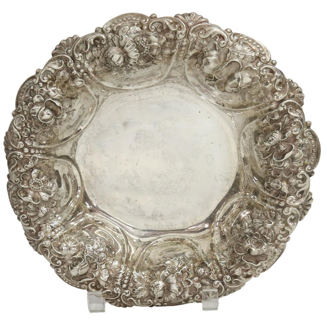 SIMONS BROTHERS FLORAL REPOUSSE STERLING BOWL (1 of 3)