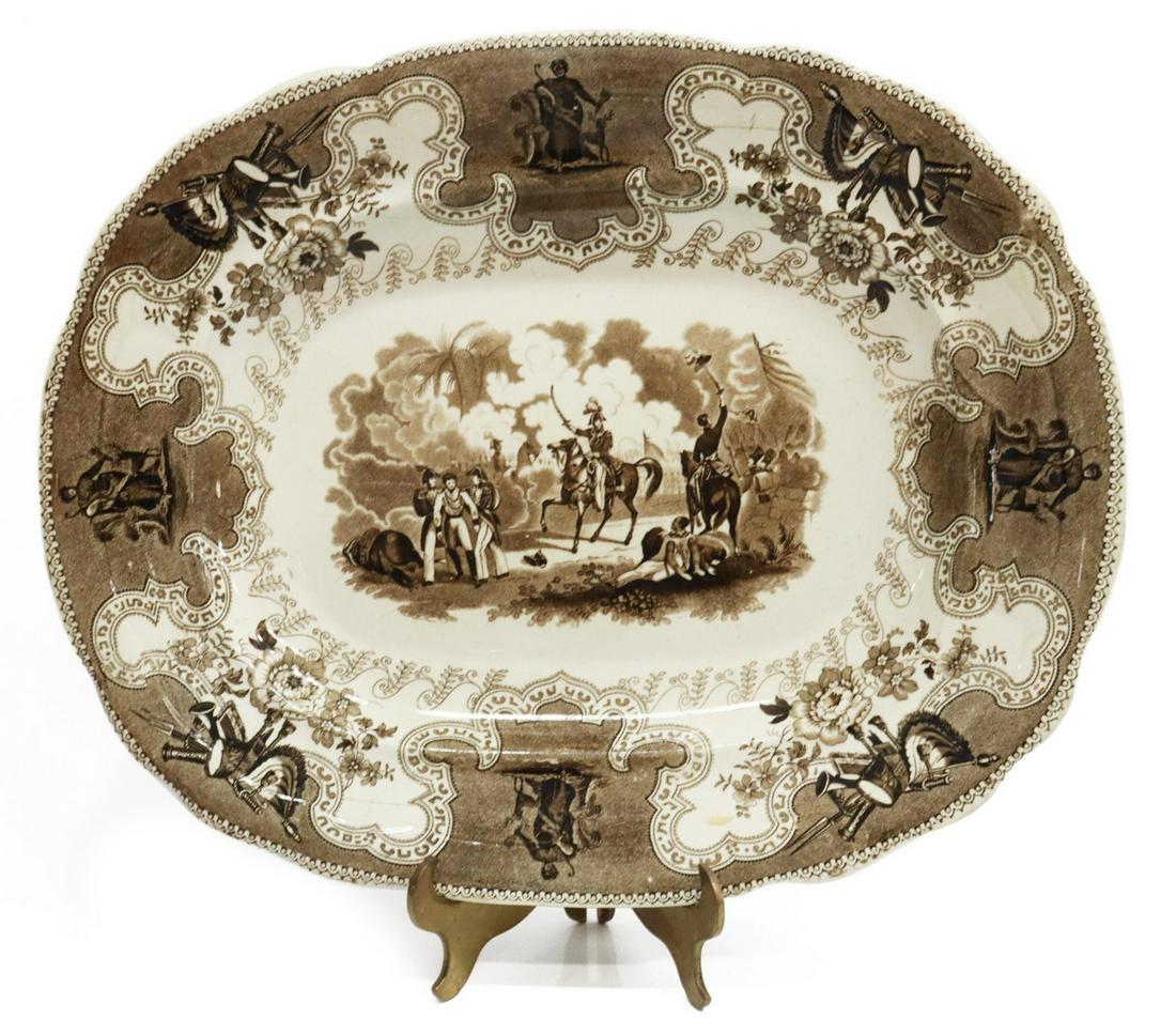 HISTORICAL STAFFORDSHIRE TEXIAN CAMPAIGNE PLATTER (1 of 3)