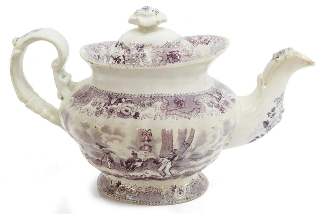 HISTORICAL STAFFORDSHIRE TEXIAN CAMPAIGNE TEAPOT (1 of 6)