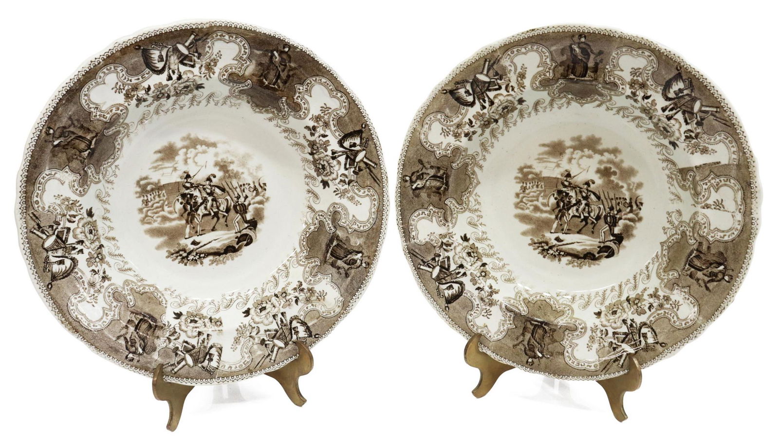 2) HISTORICAL STAFFORDSHIRE TEXIAN CAMPAIGNE BOWLS (1 of 7)