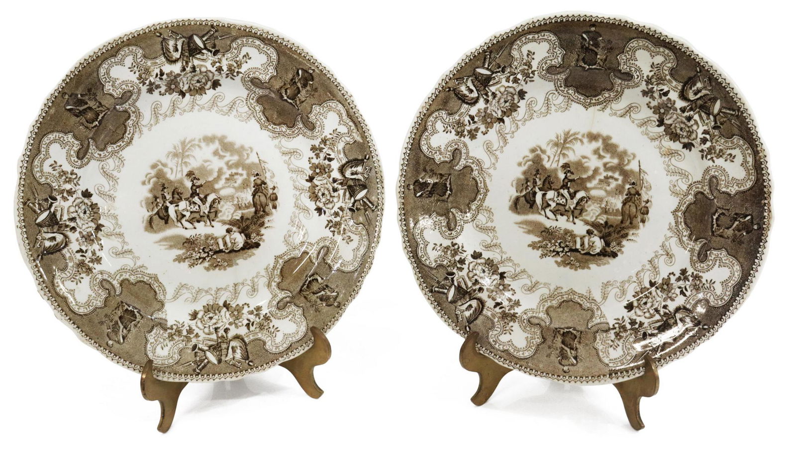 2) HISTORICAL STAFFORDSHIRE TEXIAN CAMPAIGNE PLATE (1 of 7)