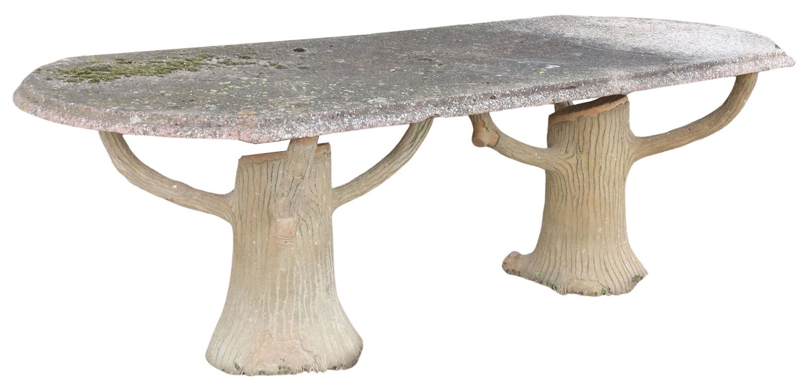 FRENCH CAST CONCRETE FAUX BOIS GARDEN TABLE (1 of 3)