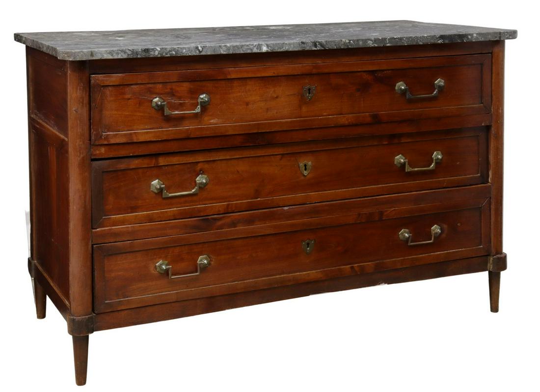 FRENCH LOUIS XVI PERIOD MARBLE-TOP COMMODE (1 of 5)