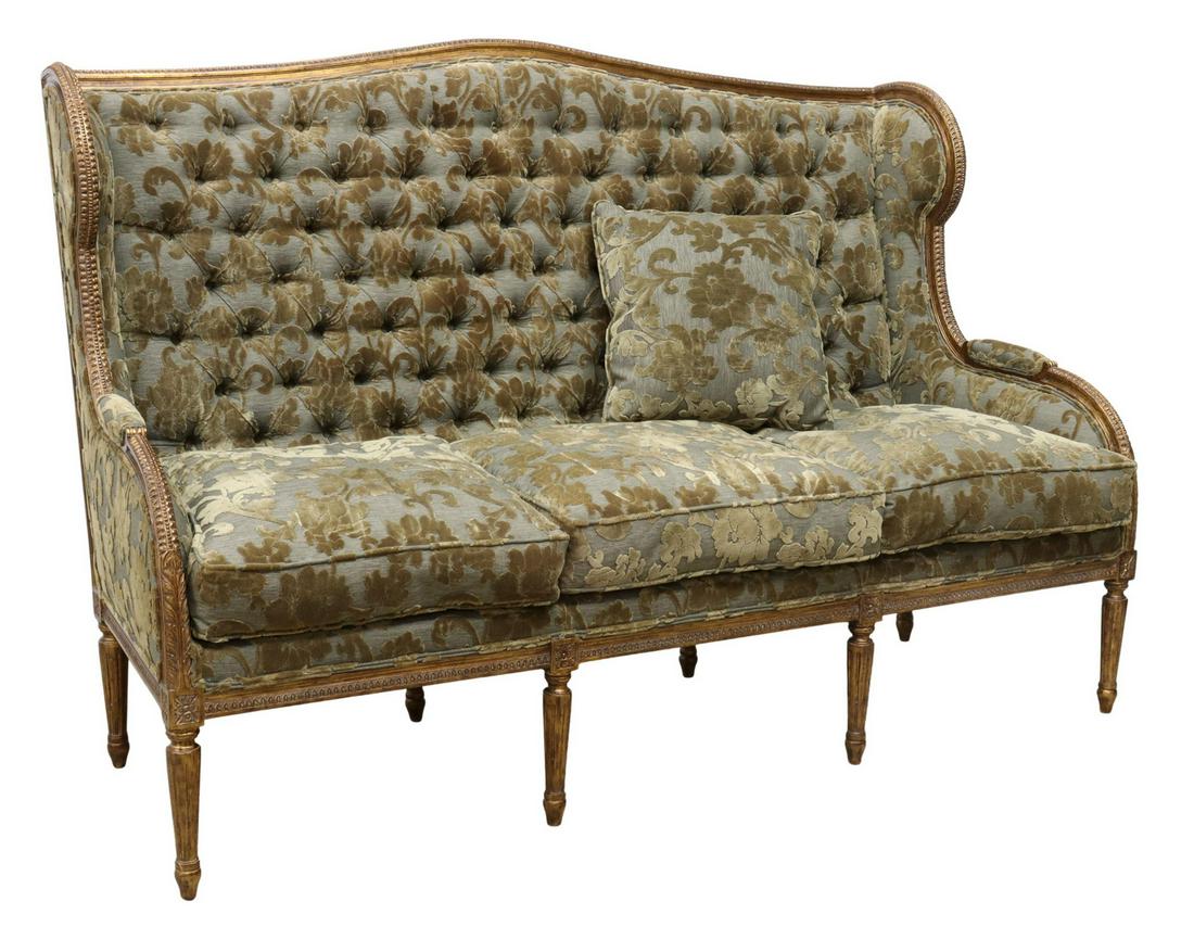 LOUIS XVI STYLE GILTWOOD WINGBACK SETTEE SOFA (1 of 4)