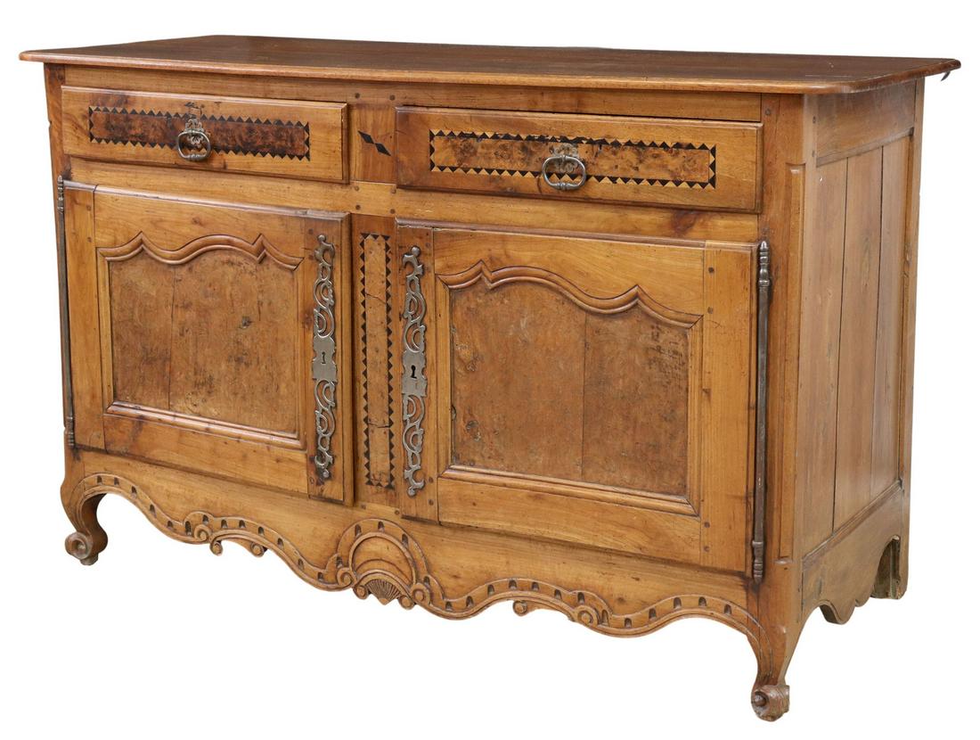 FRENCH PROVINCIAL LOUIS XV STYLE INLAID SIDEBOARD (1 of 6)