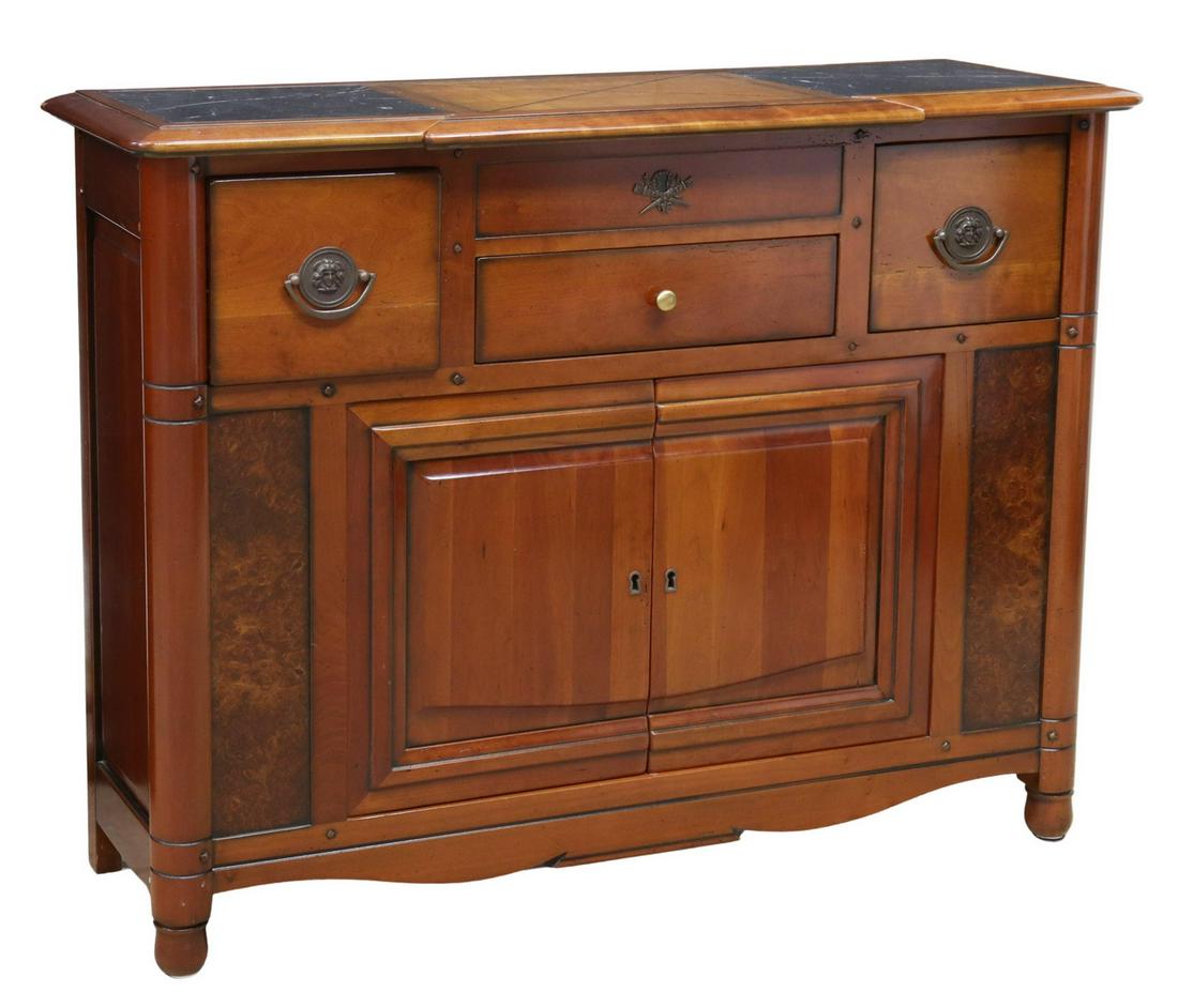 FRENCH MARBLE-TOP FRUITWOOD SIDEBOARD (1 of 6)