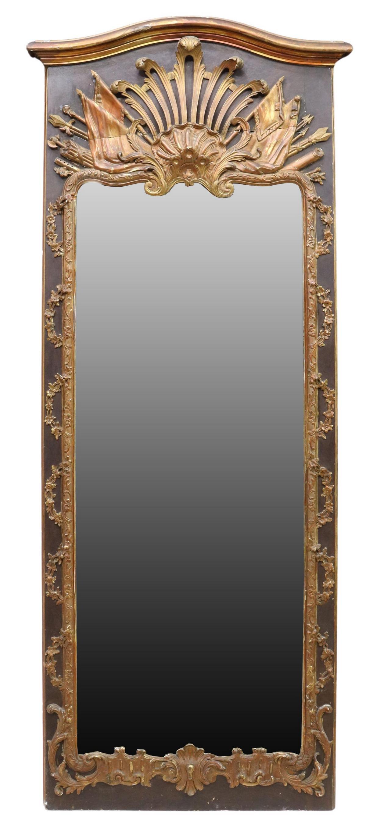 MONUMENTAL FRENCH LOUIS XVI STYLE WALL MIRROR (1 of 3)