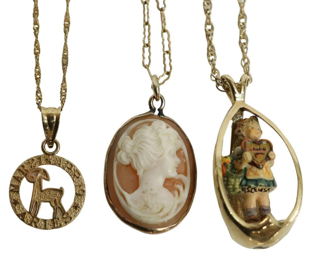 (3) 14KT YELLOW GOLD CHAIN NECKLACES, 19.7 GRAMS TW (1 of 9)