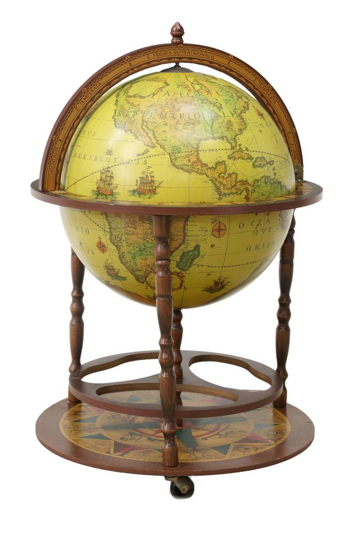 VINTAGE TERRESTRIAL GLOBE-FORM BAR CART (1 of 6)