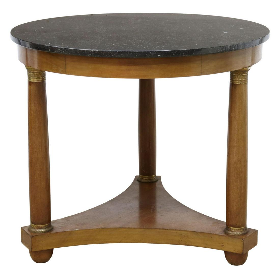 FRENCH EMPIRE STYLE MARBLE-TOP GUERIDON TABLE (1 of 3)