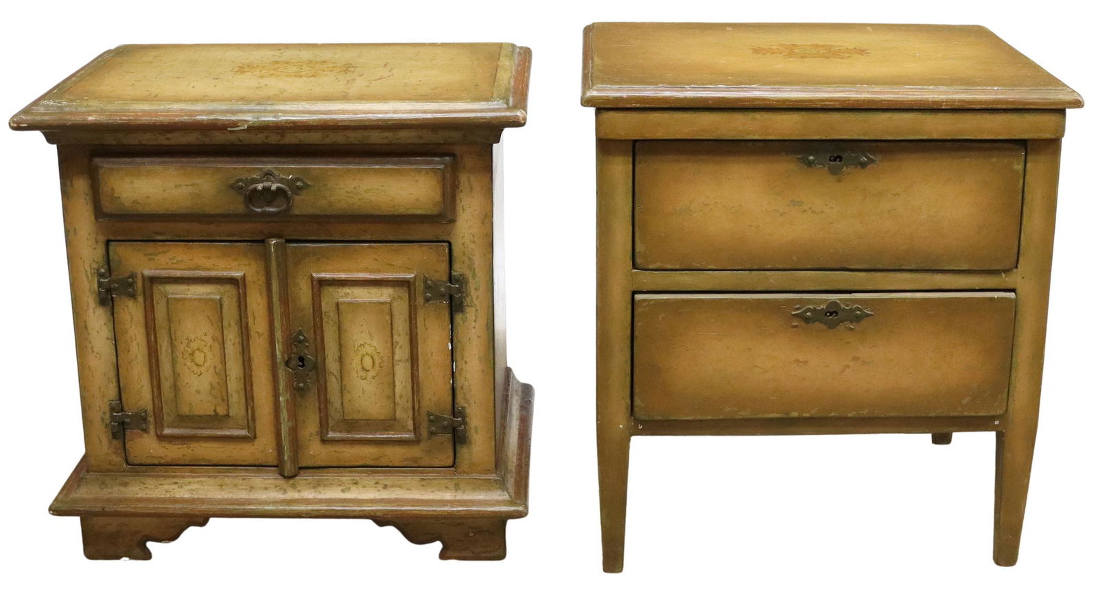 (2) BRAZILIAN PAINTED BEDSIDE CABINETS (1 of 6)