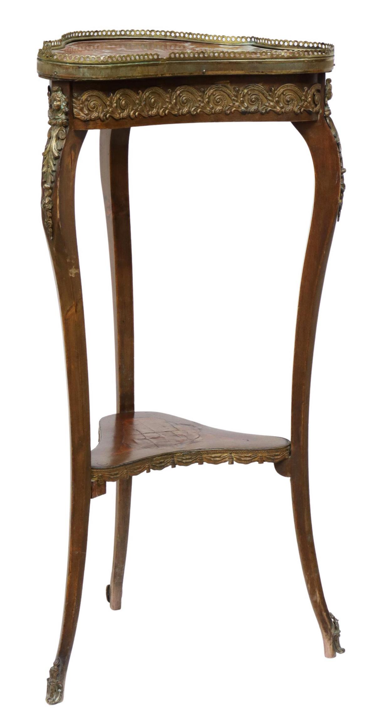 FRENCH LOUIS XV STYLE MARBLE-TOP SIDE TABLE STAND (1 of 4)