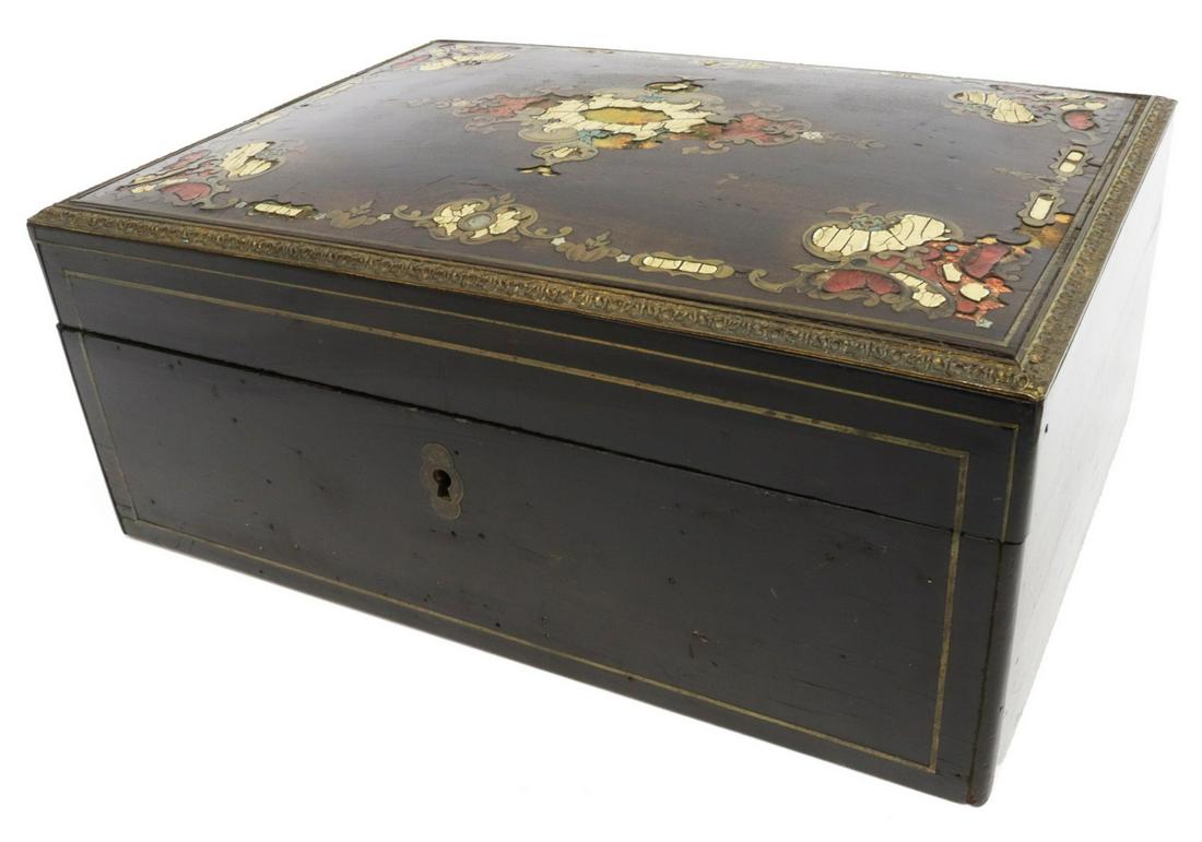 FRENCH NAPOLEON III INLAID WRITING DOCUMENTS BOX (1 of 6)