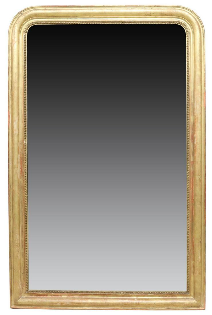 LARGE FRENCH CHARLES X GILTWOOD MIRROR, 68" X 43" (1 of 3)