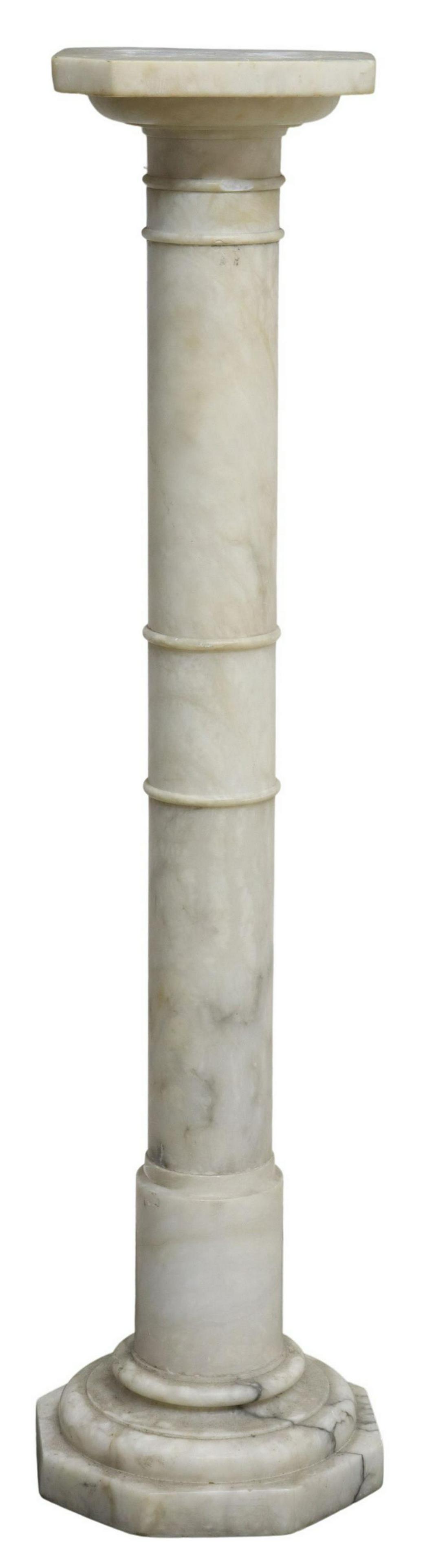 ITALIAN ALABASTER COLUMN PEDESTAL PLANT STAND (1 of 3)