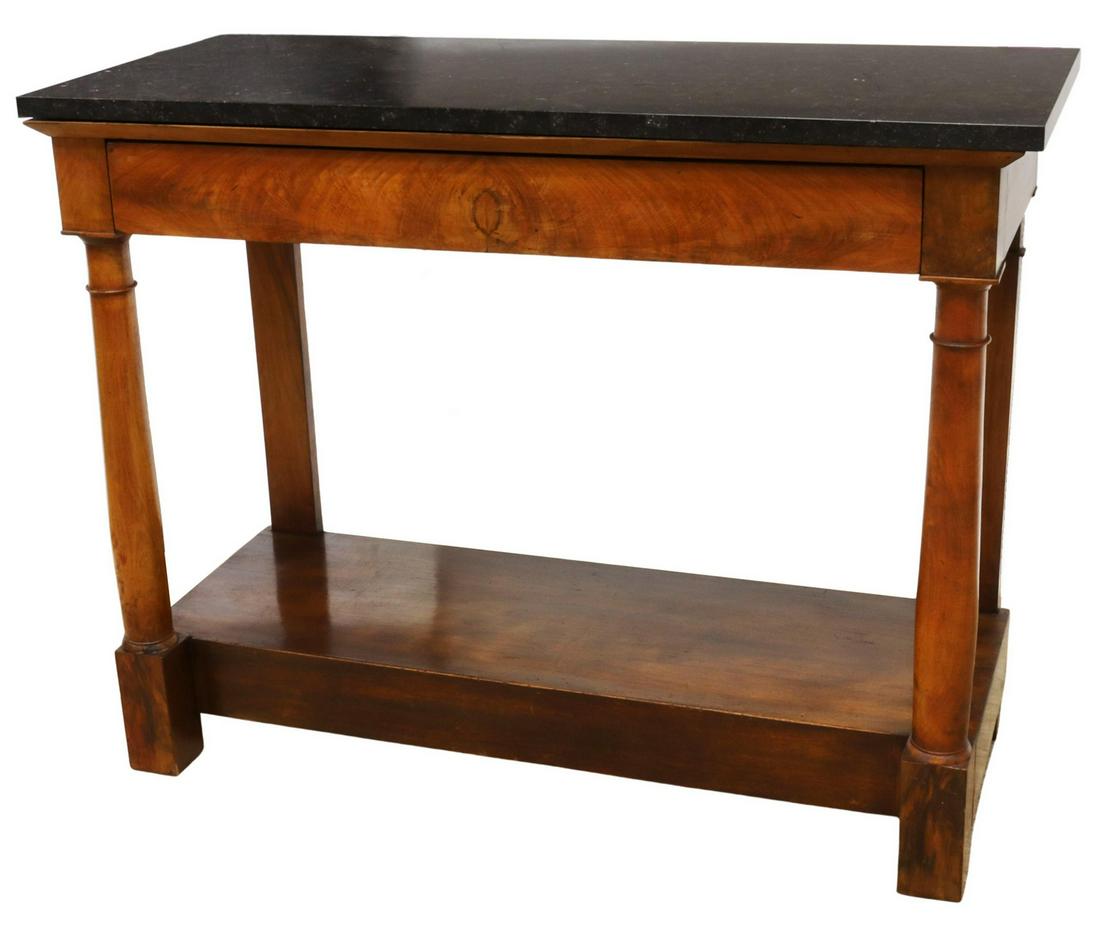 FRENCH EMPIRE STYLE MARBLE-TOP MAHOGANY CONSOLE (1 of 5)