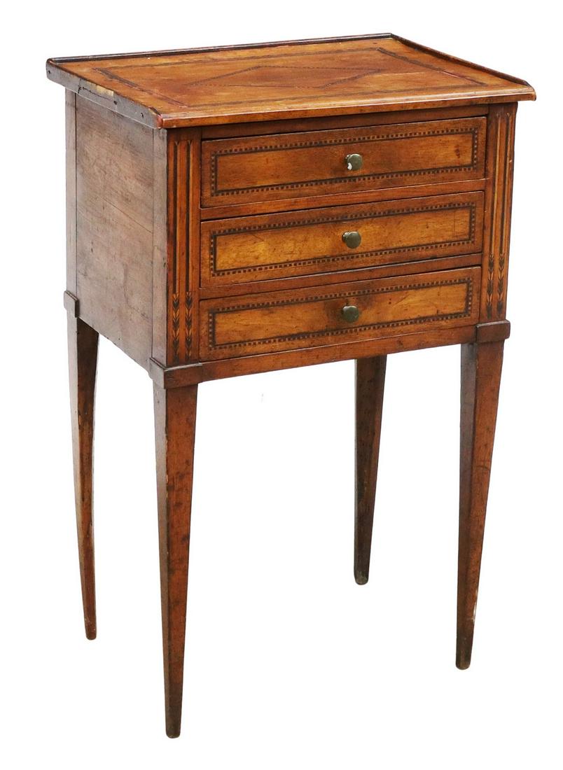 ITALIAN NEOCLASSICAL THREE-DRAWER NIGHTSTAND (1 of 4)
