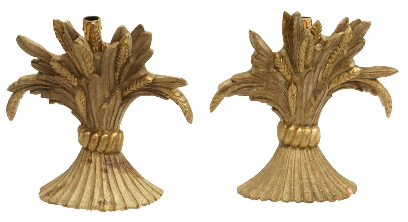 (2) ITALIAN GILTWOOD WHEAT ONE-LIGHT WALL SCONCES (1 of 2)