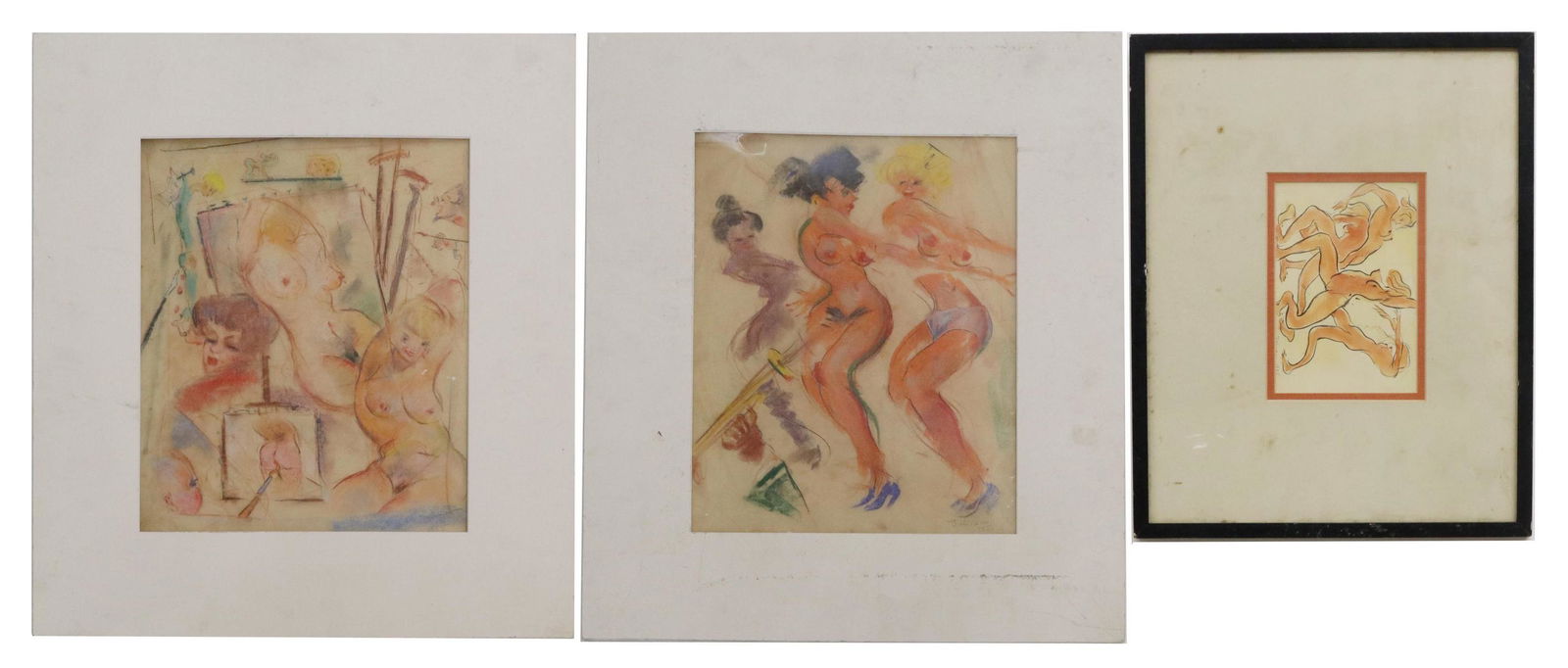 3) JULIAN RITTER (1909-2000) W/C & PASTEL SKETCHES (1 of 5)