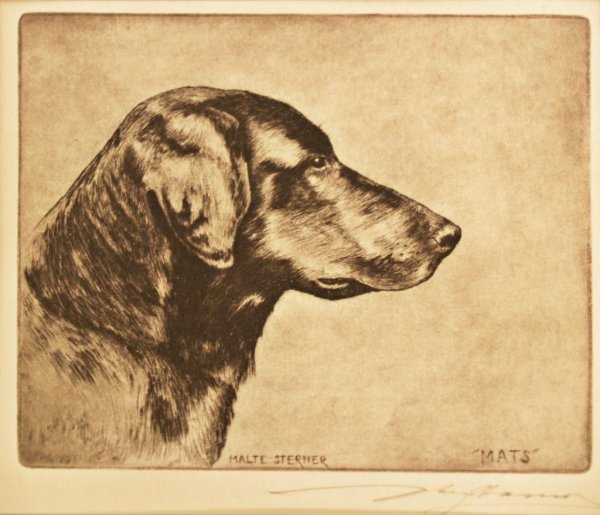 (6) LASSELL RIPLEY BIRD PRINTS, MALTE ETCHING: (lot of 8) Portfolio of six unframed prints, The Field & Stream Portfolio, Gunning in America", 1947, by A. Lassell Ripley (American 1896-1969), all relating to bird hunting, 12.75"h, 16"w, within a b