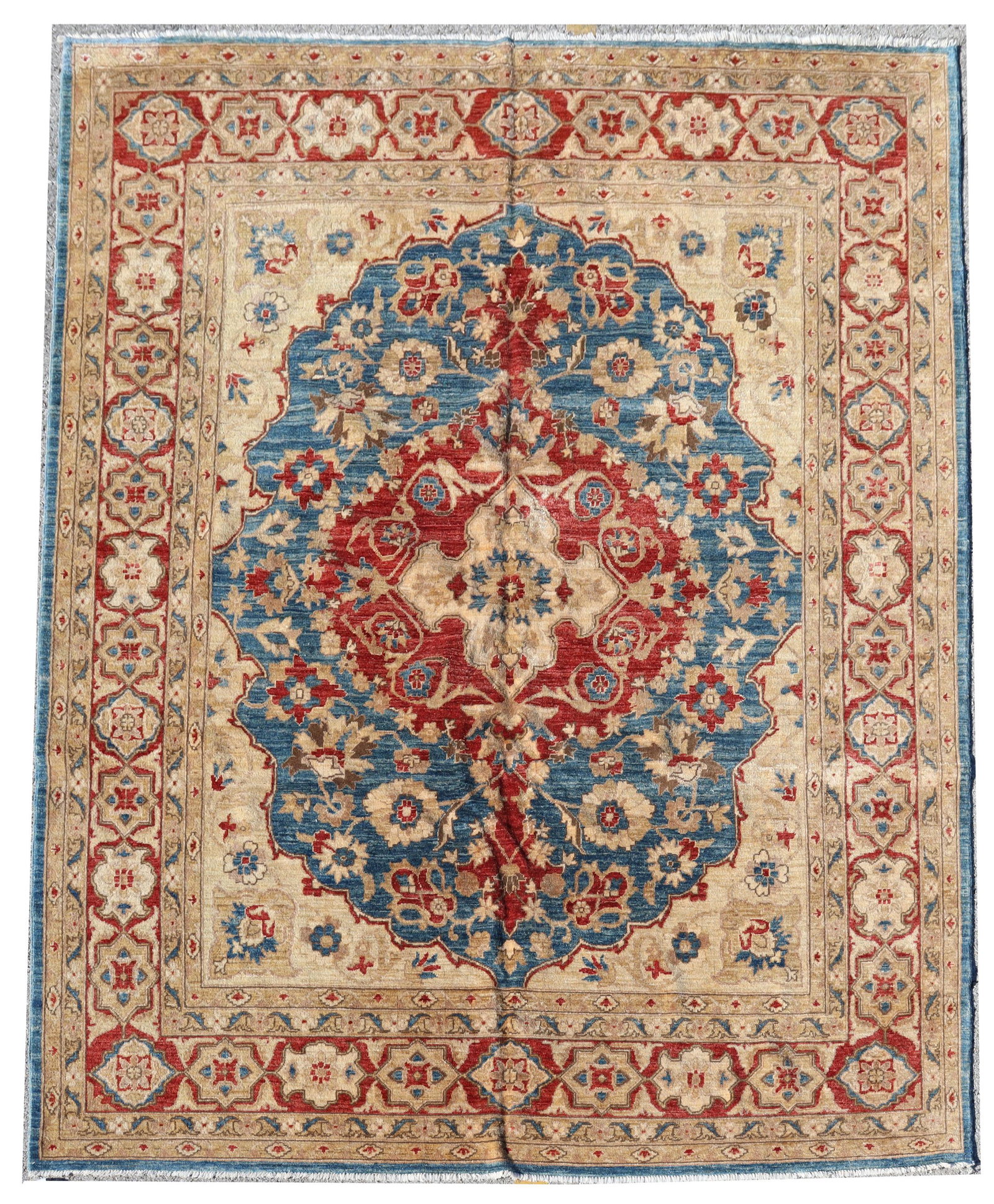 HAND-TIED PAKISTANI GHANZI RUG, 11'8.5" X 9'0": Hand-tied Pakistani Ghanzi rug, approx 11'8.5"l, 9'0"w Start Price: $400.00