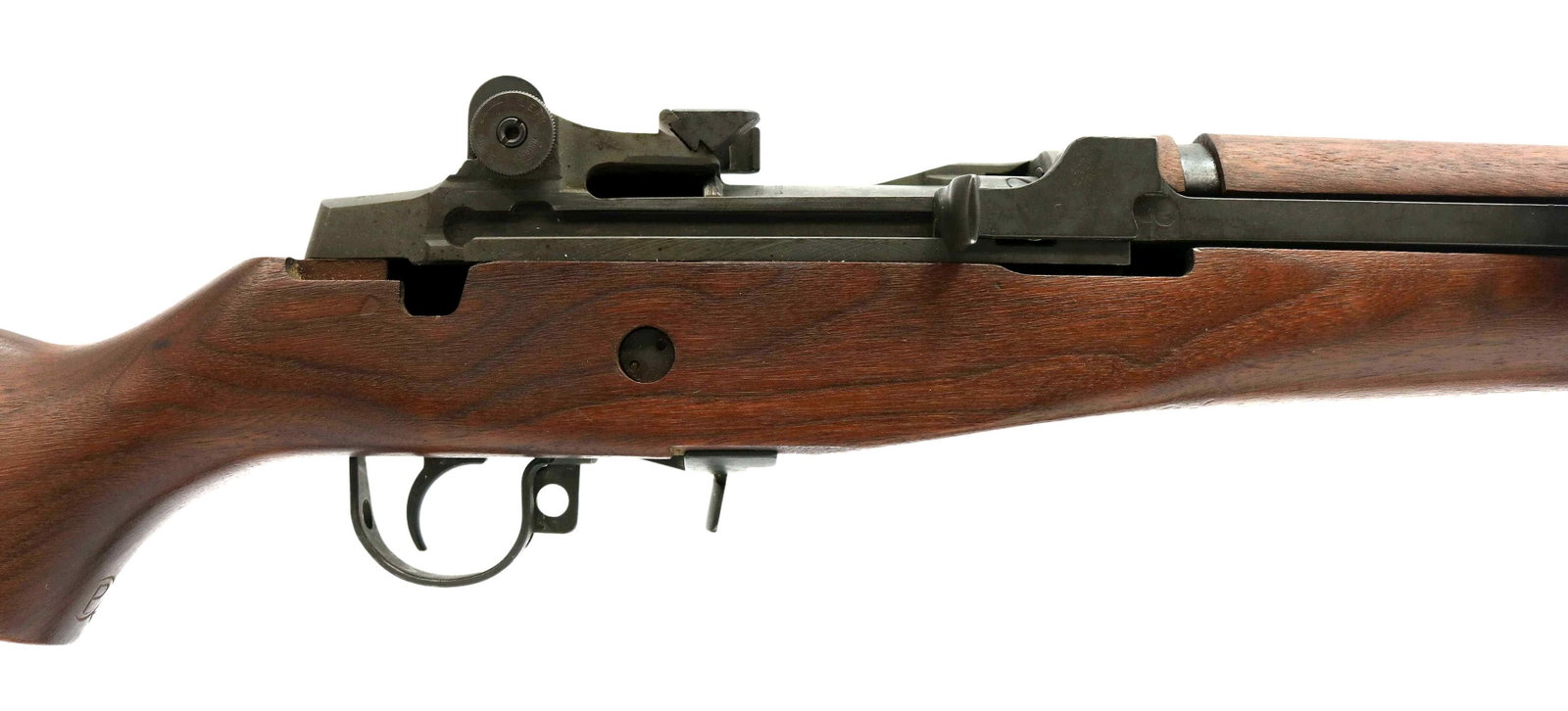 SPRINGFIELD M1A RIFLE DEVINE, TX, LOW SN, M2 BIPOD: Springfield Armory M1A semi-automatic rifle, design by Elmer C. Ballance (San Antonio and Devine, Texas), 7.62 mm, 24.5" barrel inclusive of flash suppressor, barrel marked at top NM, bayonet lug, bar