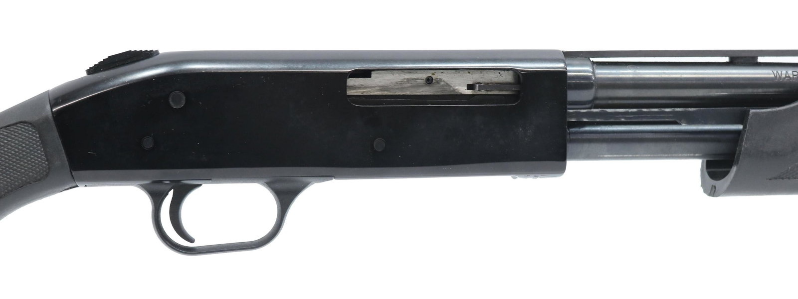 MOSSBERG 500E SHOTGUN .410 GAUGE: Mossberg 500E shotgun, .410 gauge, slide action, 24" vent rib barrel, black synthetic stock, SN P5067XX *REQUIRES FFL TRANSFER* Start Price: $200.00