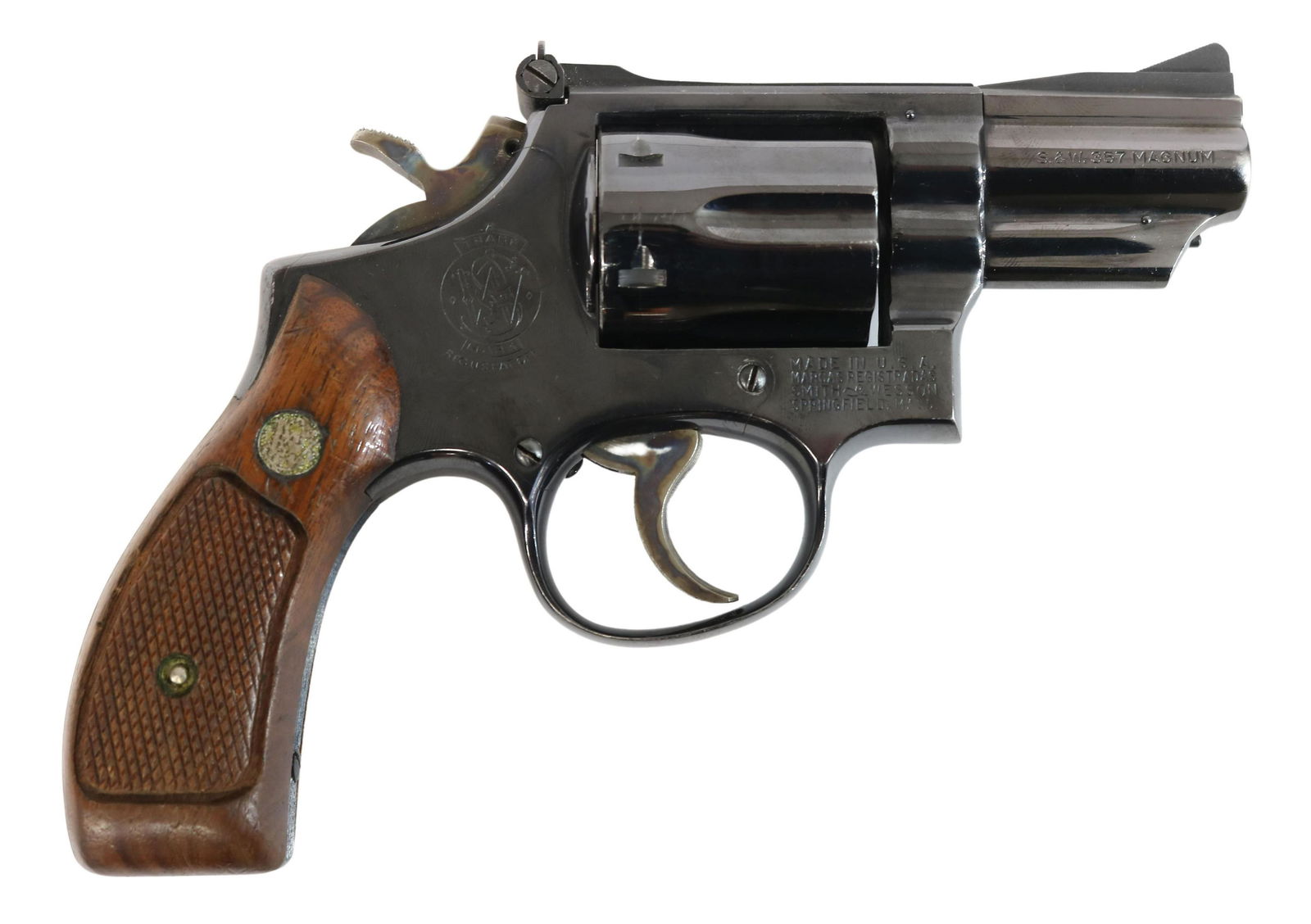 SMITH & WESSON M19-3 REVOLVER, .357MAG, 2.5"BARREL: Smith & Wesson Model 19-3 double action revolver, .357Mag caliber, 2.5" barrel, six round swing out cylinder, S&W grips, SN 1K231XX *REQUIRES FFL TRANSFER* Start Price: $300.00
