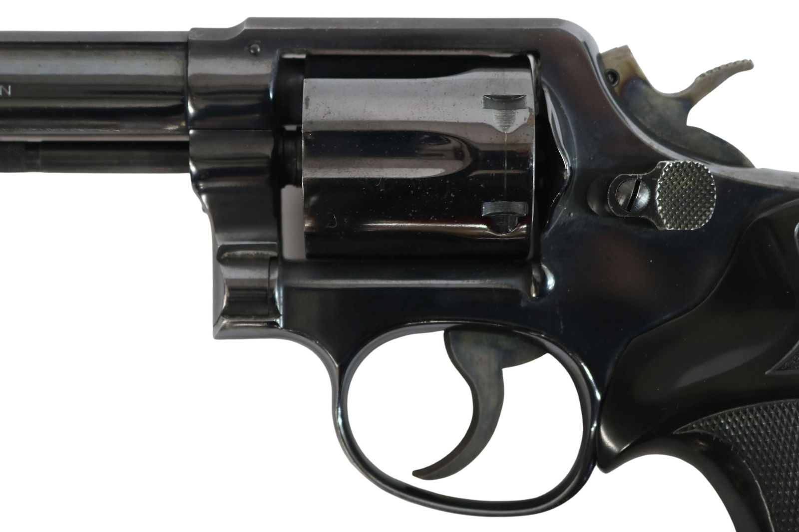 SMITH & WESSON M10-8 REVOLVER, .38SPL CALIBER: Smith & Wesson Model 10-8 double action revolver, .38SPL caliber, 4"barrel, six round swing out cylinder, Pachmayr Presentation grips, SN 5D484XX *REQUIRES FFL TRANSFER* (30) *Provenance: Estate of Ro