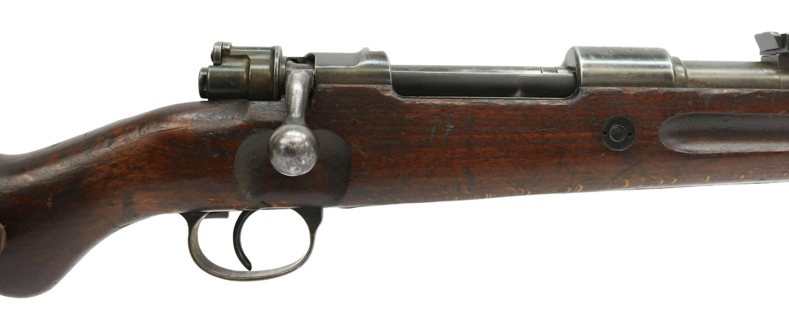 ISRAELI K98 GERMAN MAUSER RIFLE: Israeli Model 98k Carbine, 7.62 x 51mm, bolt action, 23" barrel, hooded front sight, bayonet lug, large trigger guard, adjustable rear sight, markings include "7.62 over the Israel crest" at receiver 