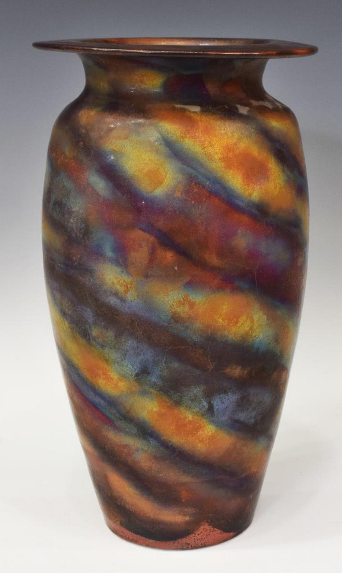 JOHN RAMER SHERRILL (D.2018) RAKU ART POTTERY VASE (1 of 3)