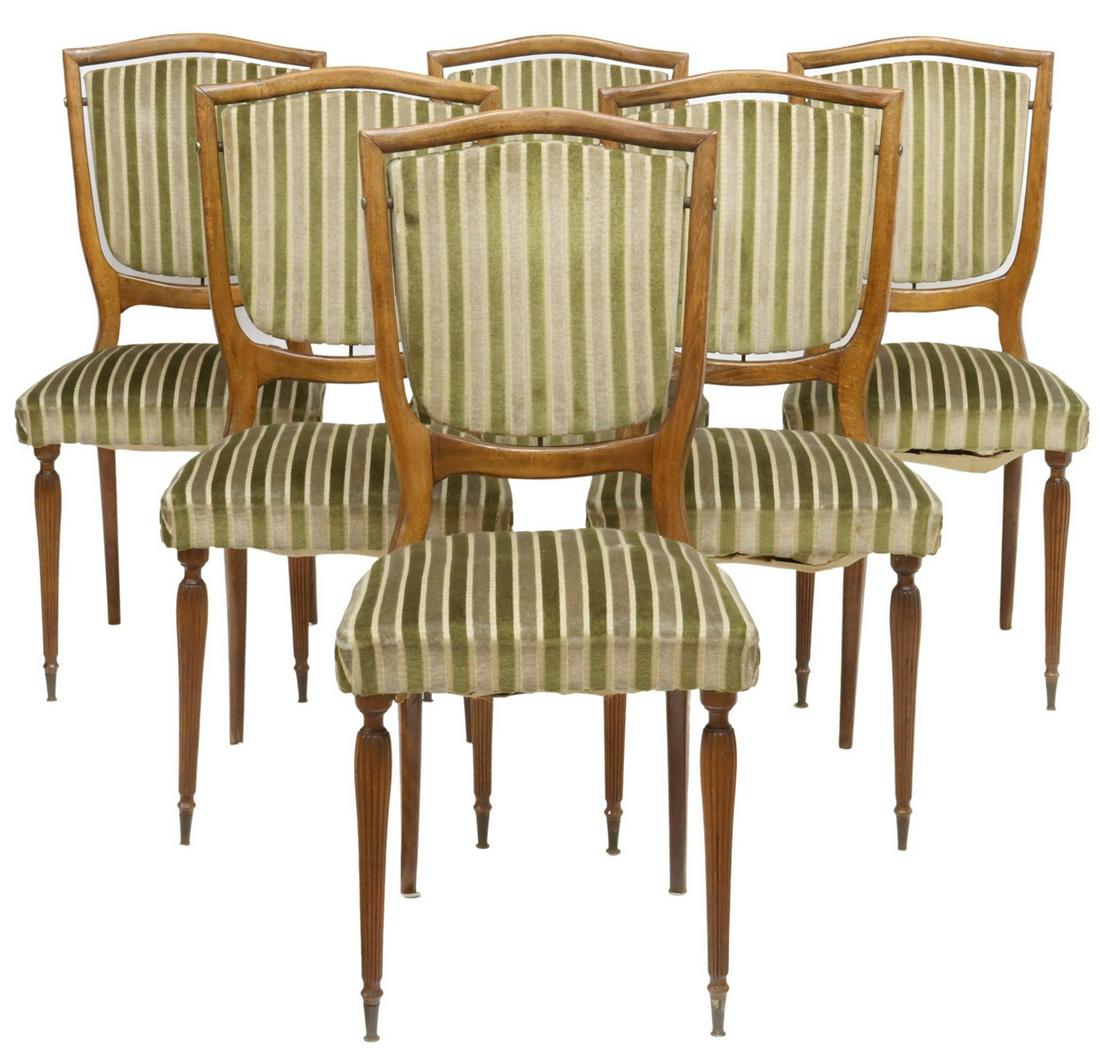 6) ITALIAN MID-CENTURY MODERN WALNUT DINING CHAIRS (1 of 3)
