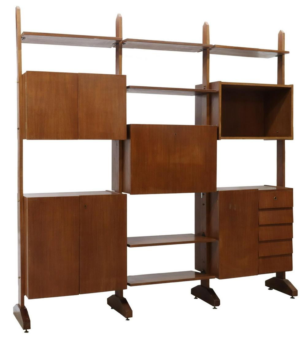 ITALIAN MID-CENTURY MODERN TEAK 3-UNIT BOOKCASE (1 of 4)