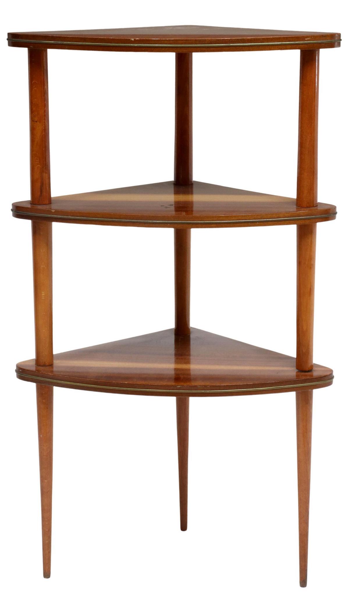 ITALIAN MID-CENTURY MODERN MAHOGANY CORNER ETAGERE (1 of 3)