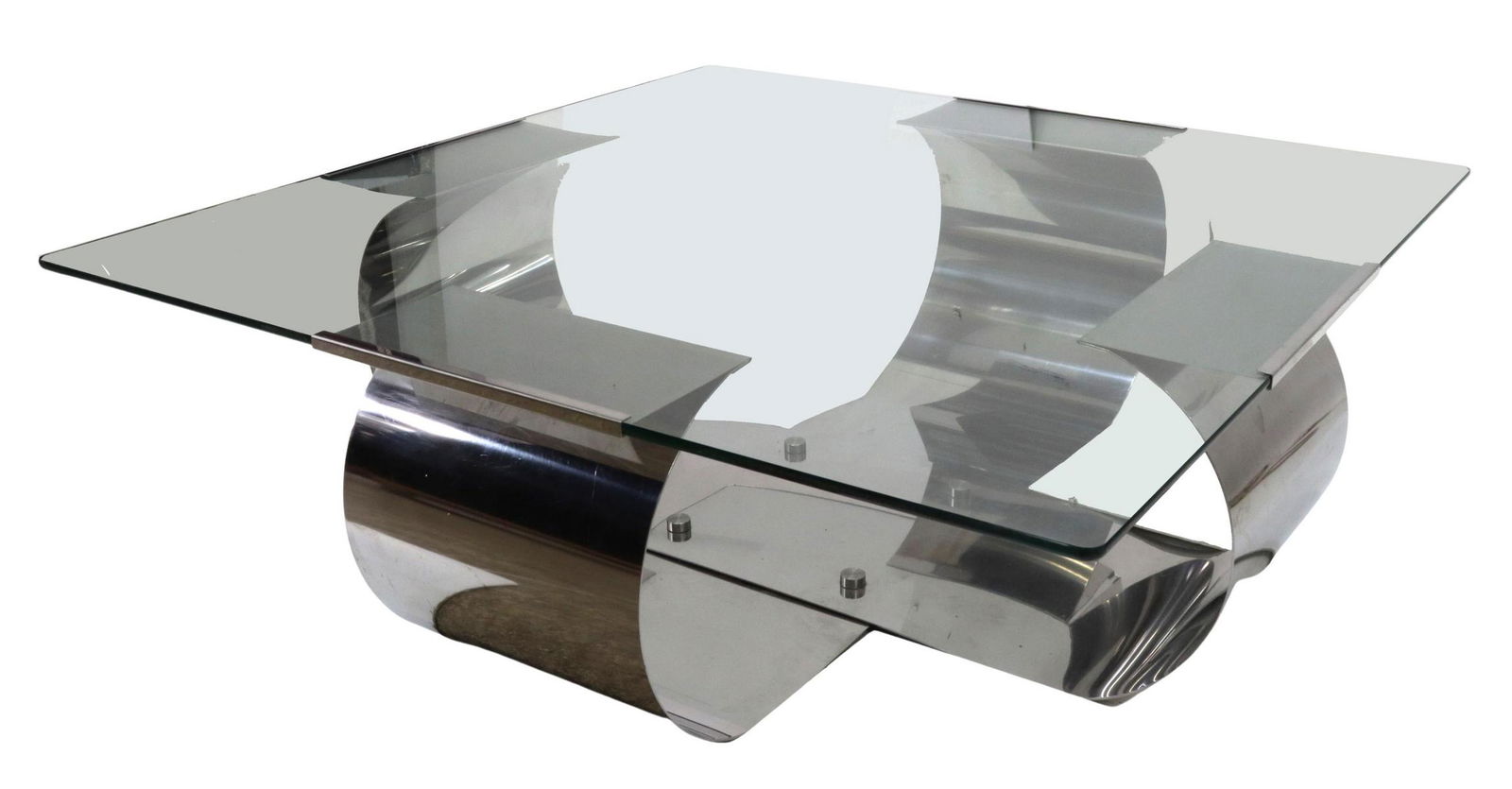 FRANCOIS MONNET (ATTRIB.) SPRUG STEEL COFFEE TABLE (1 of 4)