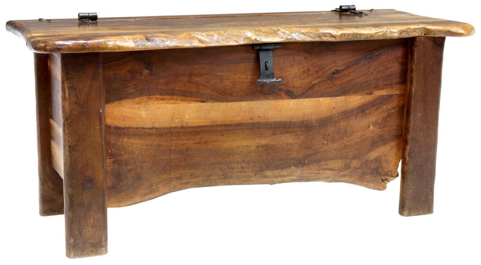RUSTIC FRENCH LIVE EDGE OLIVE WOOD STORAGE TRUNK (1 of 6)