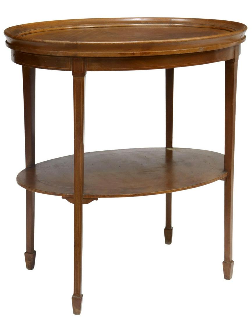 ENGLISH EDWARDIAN MAHOGANY OVAL OCCASIONAL TABLE (1 of 4)
