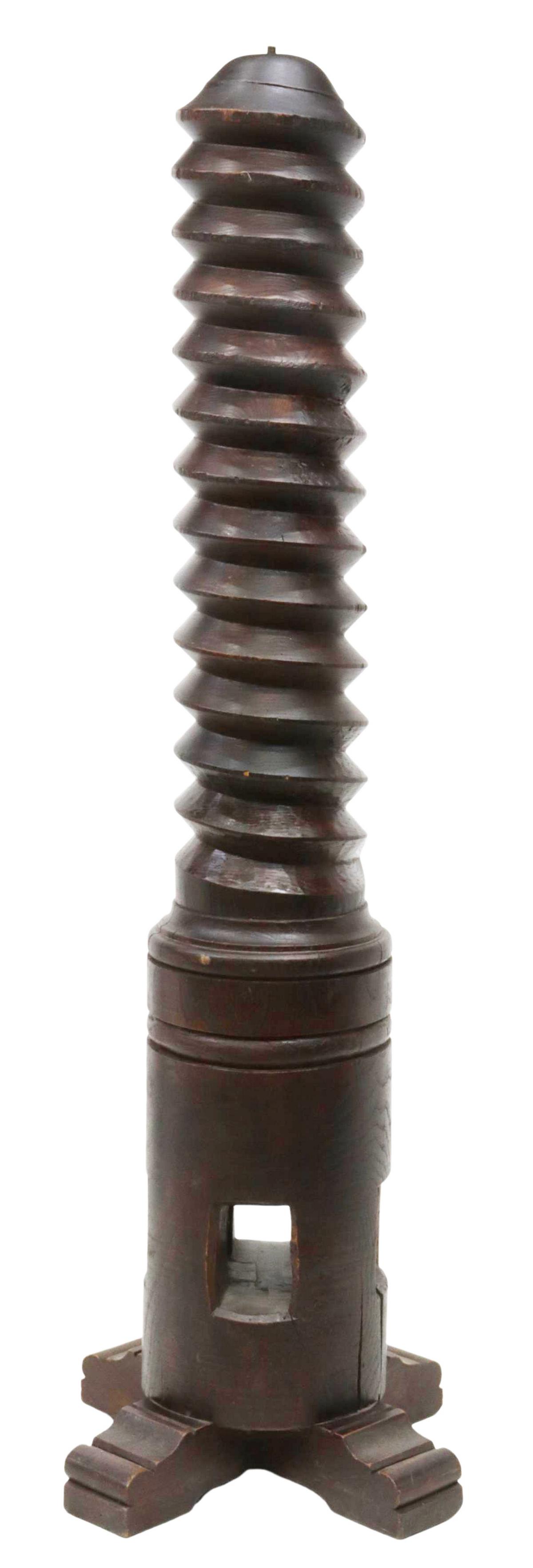 FRENCH OAK GRAPE PRESS SCREW PEDESTAL STAND (1 of 1)