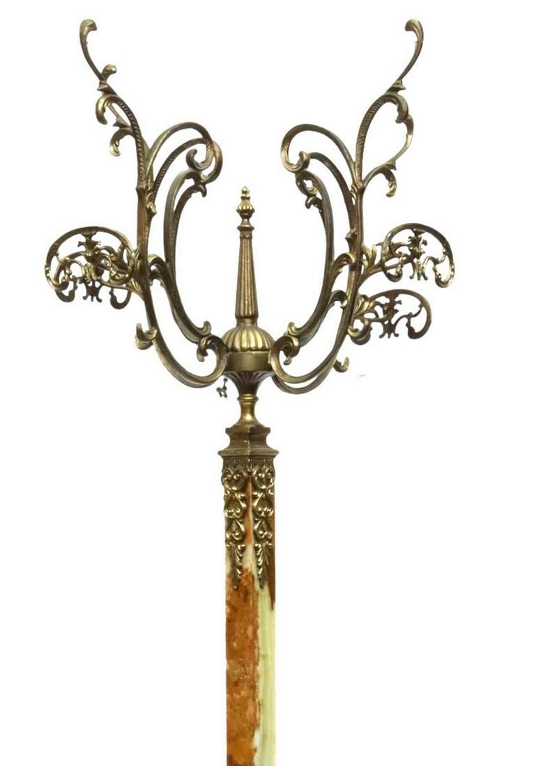 ITALIAN GILT METAL & ONYX STANDING HALL TREE (1 of 4)