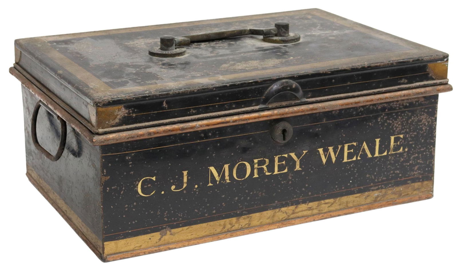 ENGLISH VICTORIAN HOBBS & CO. DOCUMENT STRONG BOX (1 of 6)