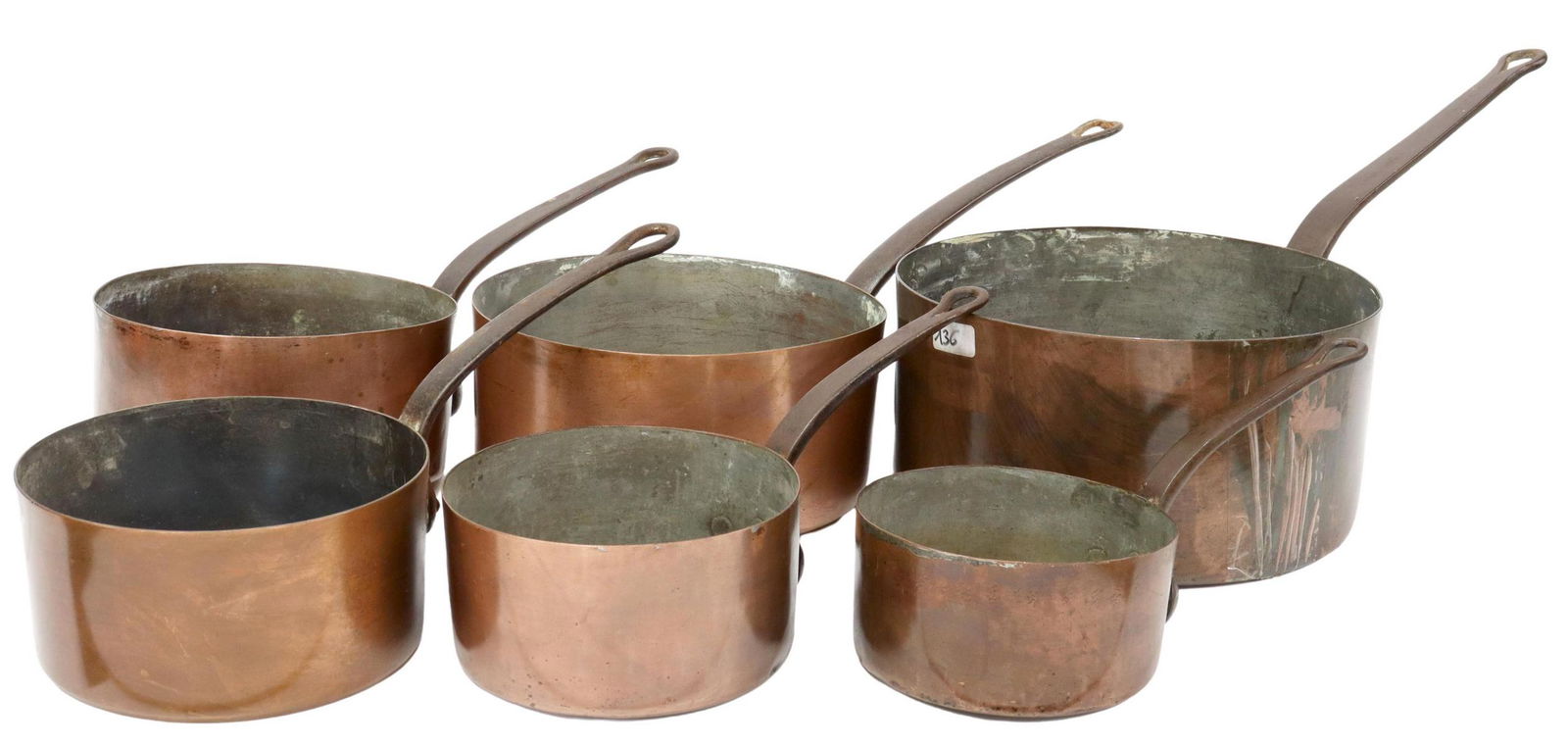 (6) FRENCH COPPER GRADUATED SAUCEPANS (1 of 4)