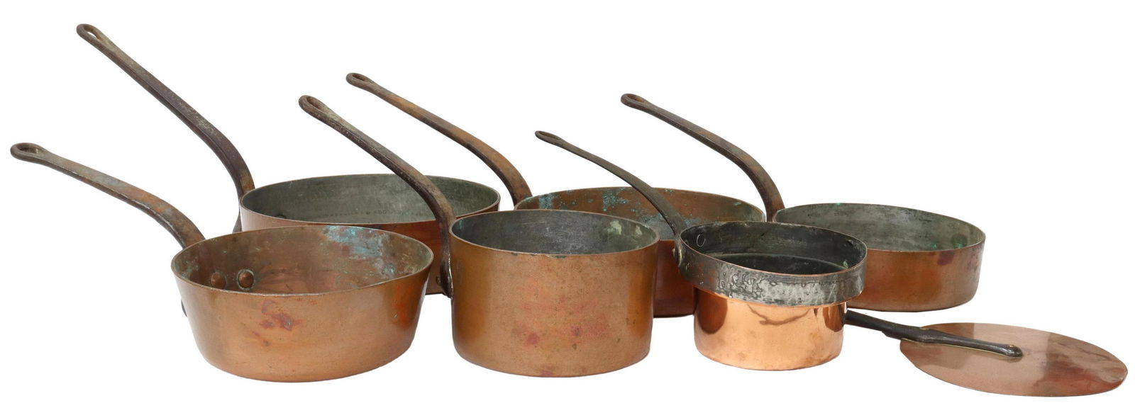 7) FRENCH E. DEHILLERIN COPPER GRADUATED SAUCEPANS (1 of 7)