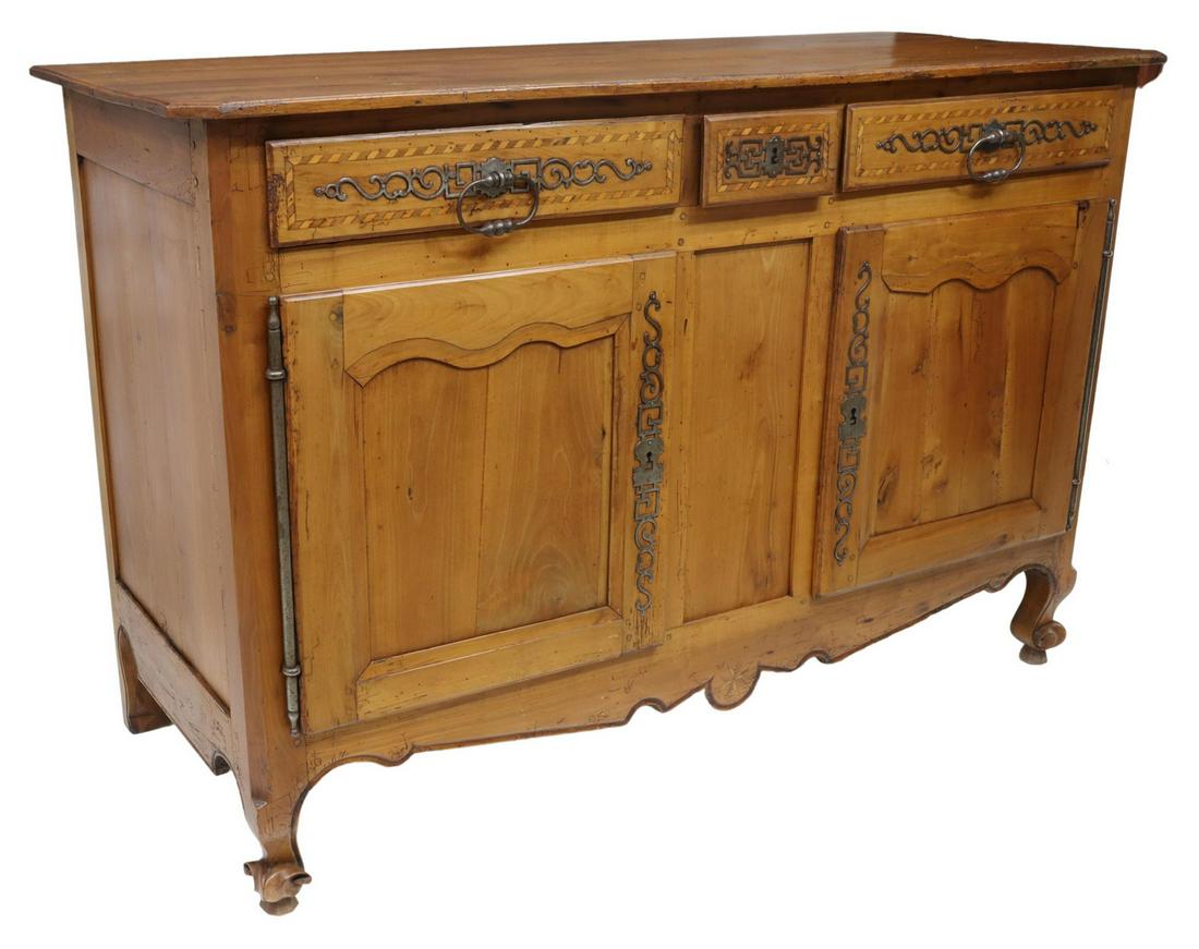 FRENCH LOUIS XV STYLE FRUITWOOD SIDEBOARD (1 of 5)