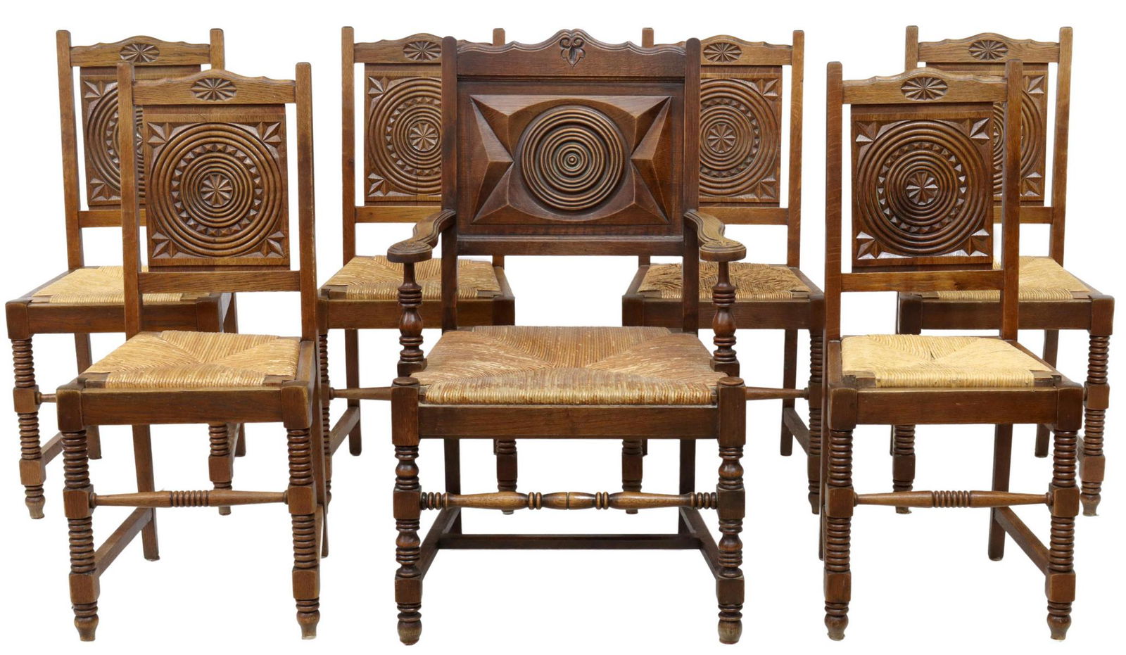 (7) FRENCH PROVINCIAL SIDE CHAIRS & ARMCHAIR (1 of 3)