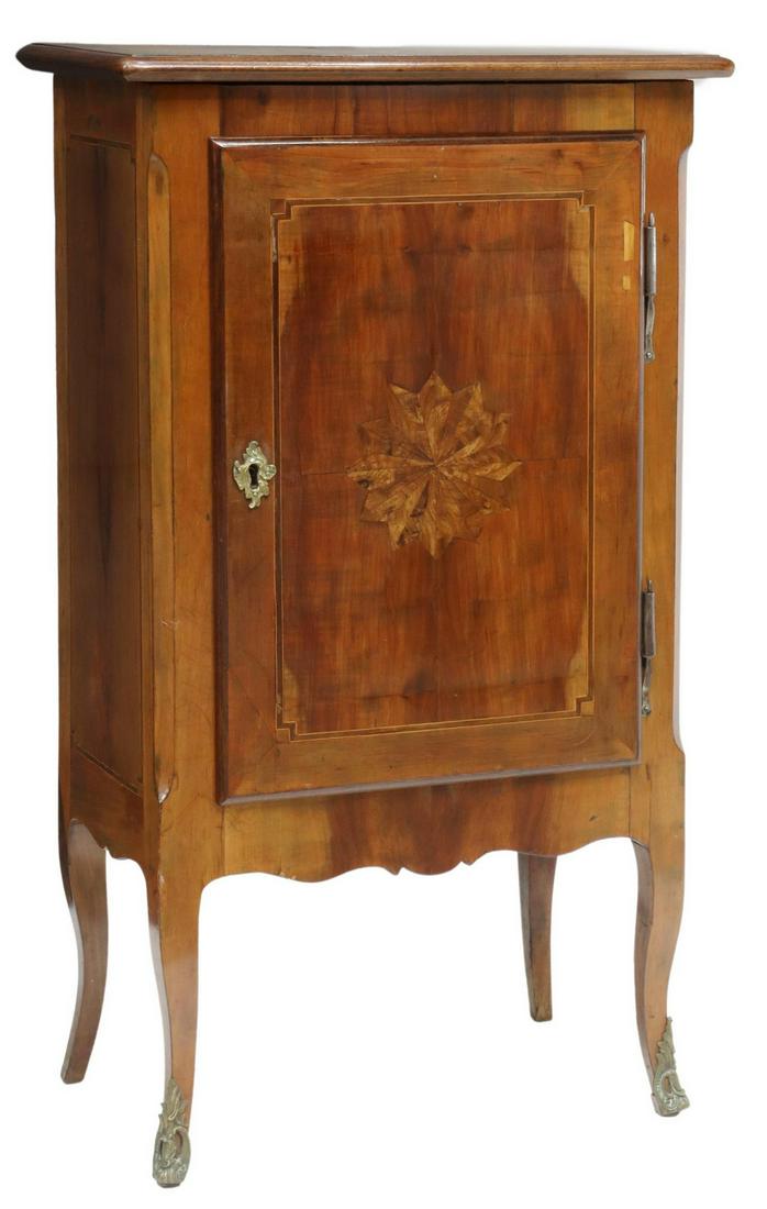 FRENCH LOUIS XV STYLE INLAID WALNUT CABINET (1 of 5)