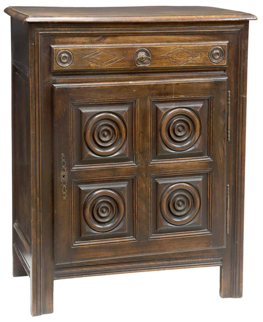 FRENCH PROVINCIAL OAK CONFITURIER CABINET (1 of 6)